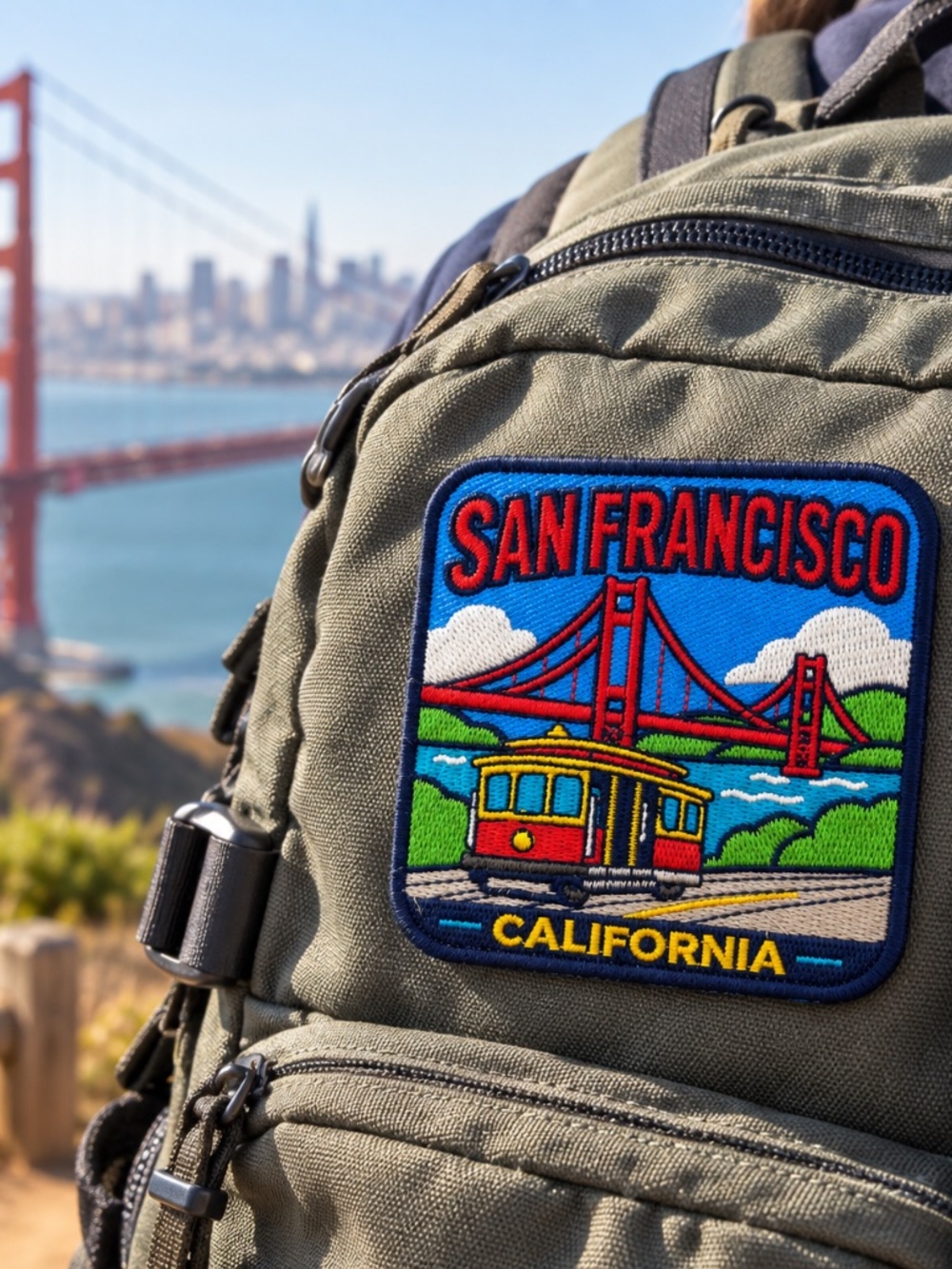 San Francisco Patch 3 Inch Embroidered Iron-On – Golden Gate Cable Car
